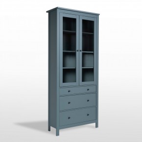 2.08.07.130.6 САГА шкаф с витриной 90 темно-бирюзовый RU в Троицке - troick.ok-mebel.com | фото