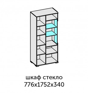Аллегро-10 Шкаф 2дв. (со стеклом) (дуб крафт золотой-камень темный) в Троицке - troick.ok-mebel.com | фото 2