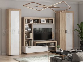 Ангара Шкаф 2-х створчатый (Белый глянец/Сонома) в Троицке - troick.ok-mebel.com | фото 3