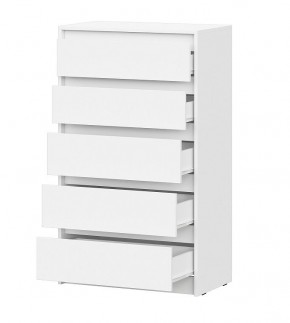 АЙДЕН КМ06-700 Комод 5 ящиков (белый) в Троицке - troick.ok-mebel.com | фото 2