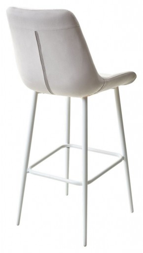 Барный стул ХОФМАН, цвет H-09 Светло-серый, велюр / белый каркас М-City в Троицке - troick.ok-mebel.com | фото 4