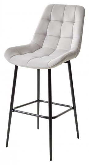 Барный стул ХОФМАН, цвет H-09 Светло-серый, велюр / черный каркас М-City в Троицке - troick.ok-mebel.com | фото