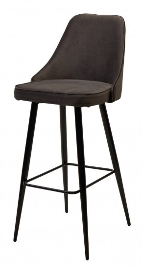 Барный стул NEPAL-BAR ГРАФИТ #14, велюр/ черный каркас (H=78cm) М-City в Троицке - troick.ok-mebel.com | фото