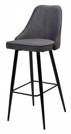 Барный стул NEPAL-BAR СЕРЫЙ #27, велюр/ черный каркас (H=78cm) М-City в Троицке - troick.ok-mebel.com | фото
