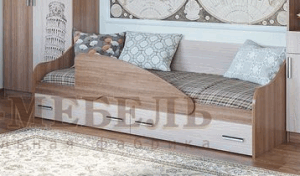 Кровать одинарная с ящиками Город в Троицке - troick.ok-mebel.com | фото 2