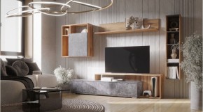 ДАЛЛАС Гостиная (модульная) цемент темный в Троицке - troick.ok-mebel.com | фото