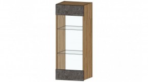 ДАЛЛАС Шкаф со стеклом (цемент темный) в Троицке - troick.ok-mebel.com | фото