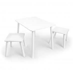 Детский комплект стол и два табурета Rolti Baby (белая столешница/белое сиденье/белые ножки) в Троицке - troick.ok-mebel.com | фото