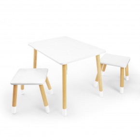 Детский комплект стол и два табурета Rolti Baby (белая столешница/белое сиденье/береза ножки) в Троицке - troick.ok-mebel.com | фото
