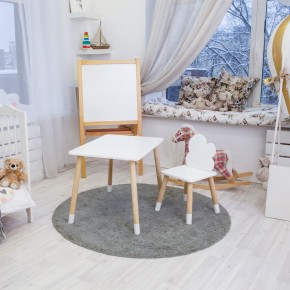 Детский комплект стол и стул «Облачко» Rolti Baby (белый/береза, массив березы/мдф) в Троицке - troick.ok-mebel.com | фото 4