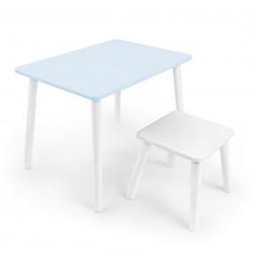 Детский комплект стол и табурет Rolti Baby (голубая столешница/белое сиденье/белые ножки) в Троицке - troick.ok-mebel.com | фото