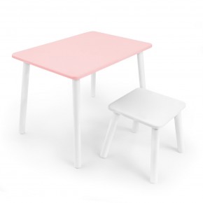 Детский комплект стол и табурет Rolti Baby (розовая столешница/белое сиденье/белые ножки) в Троицке - troick.ok-mebel.com | фото