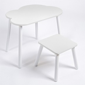 Детский комплект стол ОБЛАЧКО  и табурет Rolti Baby (белая столешница/белое сиденье/белые ножки) в Троицке - troick.ok-mebel.com | фото