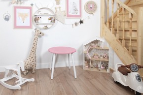 Детский стол круглый Rolti Baby (розовый/белый, массив березы/мдф) в Троицке - troick.ok-mebel.com | фото 1
