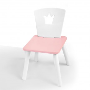 Детский стул Корона (Белый/Розовый/Белый) в Троицке - troick.ok-mebel.com | фото 1