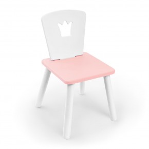Детский стул Rolti Baby «Корона» (белый/розовый/белый, массив березы/мдф) в Троицке - troick.ok-mebel.com | фото