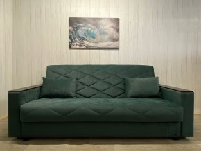 Диван Престиж-15 (НПБ+МДФ) велюр Sensey bottle green в Троицке - troick.ok-mebel.com | фото 2