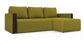 Диван угловой Алиса 3 Bahama GREEN - Teos Dark Brown в Троицке - troick.ok-mebel.com | фото