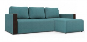 Диван угловой Алиса 3 Vital BLUE - Teos Dark Brown в Троицке - troick.ok-mebel.com | фото