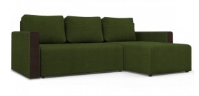 Диван угловой Алиса 3 Vital GREEN - Teos Dark Brown в Троицке - troick.ok-mebel.com | фото