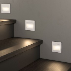 DK3050-WH Светильник встраиваемый в стену, IP 20, LED 3000, 1 Вт, белый, пластик в Троицке - troick.ok-mebel.com | фото 6