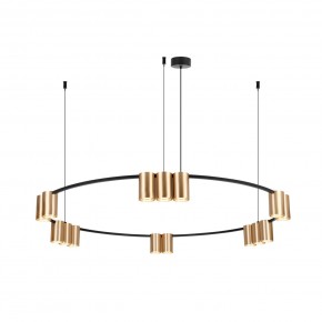 DK4067-BK+SG Подвесной светильник ORBIT, IP20, 15xGU10 LED, до 15 Вт, черный + сатинированное золото, алюминий в Троицке - troick.ok-mebel.com | фото 3