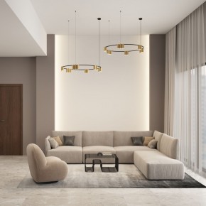 DK4067-BK+SG Подвесной светильник ORBIT, IP20, 15xGU10 LED, до 15 Вт, черный + сатинированное золото, алюминий в Троицке - troick.ok-mebel.com | фото 4