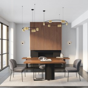 DK4067-BK+SG Подвесной светильник ORBIT, IP20, 15xGU10 LED, до 15 Вт, черный + сатинированное золото, алюминий в Троицке - troick.ok-mebel.com | фото 5