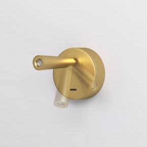 DK5072-SB Бра SHINE WALL со светодиодом, D104*H68, IP20, 3000К, 3W, RA?90, сатинированная латунь, алюминий в Троицке - troick.ok-mebel.com | фото 3