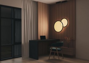 DK6604-BK Подвесной вертикальный светильник Veil со светодиодом H1500 d450 220V 36W 3000-6000K IP20 черный алюминий в Троицке - troick.ok-mebel.com | фото 6