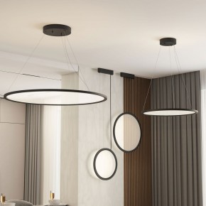DK6616-BK Подвесной горизонтальный светильник Veil со светодиодом H900 d600 220V 48W 3000-6000K IP20 черный алюминий в Троицке - troick.ok-mebel.com | фото 5