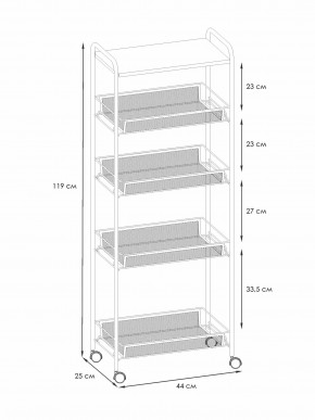 Э 443 ГР Этажерка "Ладья 25КС" Графит в Троицке - troick.ok-mebel.com | фото 2