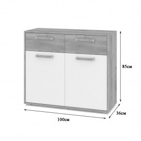 ФЛОРИДА Гостиная (модульная) дуб серый/белый в Троицке - troick.ok-mebel.com | фото 6