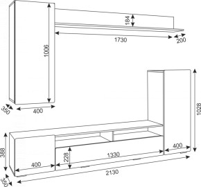 Гостиная Альфа (Белый/Белый глянец) в Троицке - troick.ok-mebel.com | фото 4