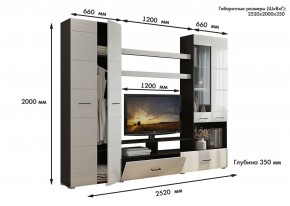 Гостиная Альфа МДФ (Венге/Белый глянец) в Троицке - troick.ok-mebel.com | фото 3