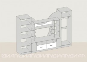 Гостиная Аллегро с 2 шкафами вариант-5 (Ясень светлый/тёмный) в Троицке - troick.ok-mebel.com | фото 2