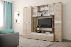 Гостиная Белла (Дуб Сонома/Белый глянец) в Троицке - troick.ok-mebel.com | фото