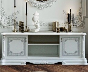 Гостиная Грация (комплект) белый/серебро в Троицке - troick.ok-mebel.com | фото 2
