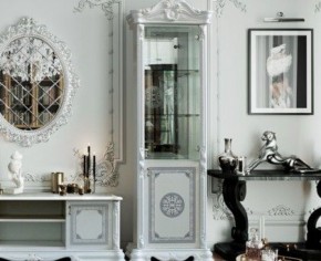 Гостиная Грация (комплект) белый/серебро в Троицке - troick.ok-mebel.com | фото 3