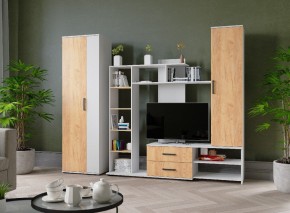 Гостиная Сидней-1 ЛДСП Белый/Дуб крафт золотой в Троицке - troick.ok-mebel.com | фото