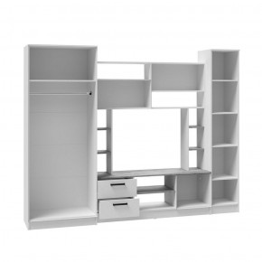 Гостиная СОЛО ЛДСП Белый /ЛДСП Дуб крафт золотой в Троицке - troick.ok-mebel.com | фото 2