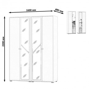 Камелия Шкаф 4-х створчатый, цвет дуб сонома, ШхГхВ 160х48х220 см., универсальная сборка, можно использовать как два отдельных шкафа в Троицке - troick.ok-mebel.com | фото 4