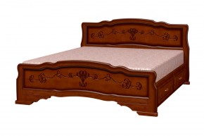 КАРИНА-6 Кровать из массива  (Орех) с 2-мя ящиками в Троицке - troick.ok-mebel.com | фото 2