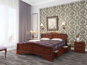 КАРИНА-6 Кровать из массива 1600 (Орех) с 2-мя ящиками в Троицке - troick.ok-mebel.com | фото