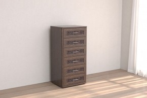 Кэт-4 Комод 6 ящ (МДФ Венге/Экокожа Caiman коричневый) в Троицке - troick.ok-mebel.com | фото
