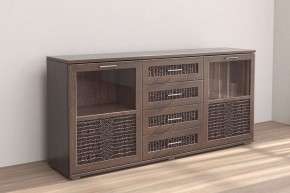 Кэт-4 Комодино (МДФ Венге/Экокожа Caiman коричневый) в Троицке - troick.ok-mebel.com | фото