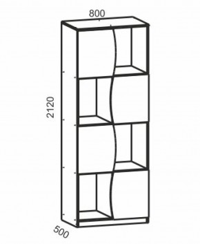 Киви №9 Стеллаж (ЛДСП молочный дуб/лайм) в Троицке - troick.ok-mebel.com | фото 2