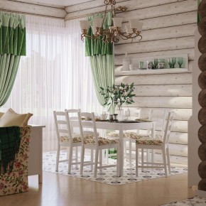 Комлект Вествик обеденный стол и четыре стула, массив сосны, цвет белый в Троицке - troick.ok-mebel.com | фото