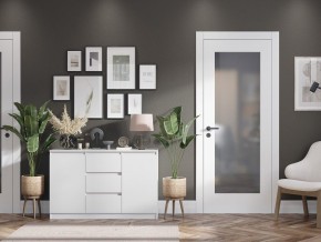 Комод 2-ств. с 3 ящиками "Бьянко" (Белый лофт) в Троицке - troick.ok-mebel.com | фото 2