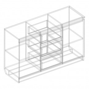 Комод 2-ств. с 3 ящиками "Бьянко" (Белый лофт) в Троицке - troick.ok-mebel.com | фото 3